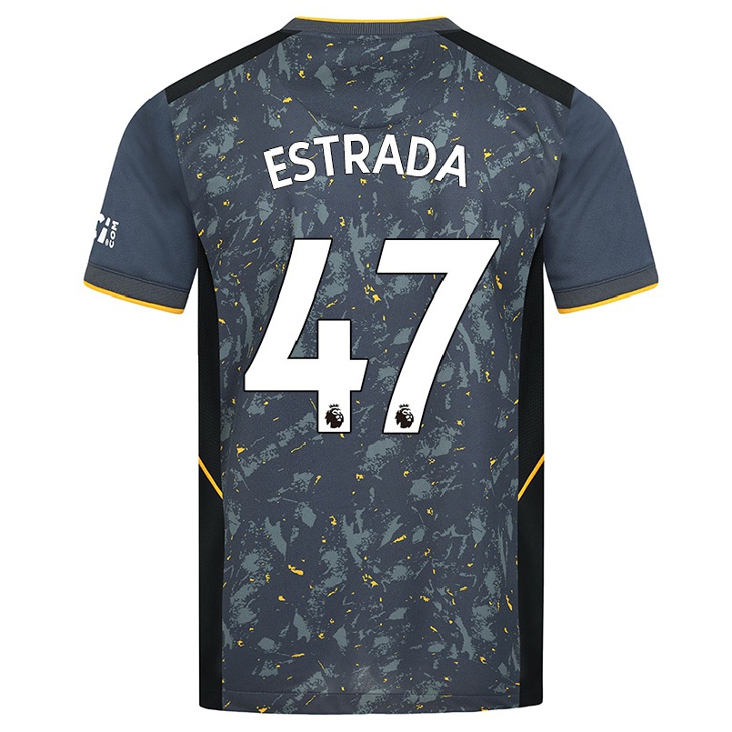 Niño Fútbol Camiseta Pascal Juan Estrada #47 Gris 2ª Equipación 2021/22 Camisa Chile