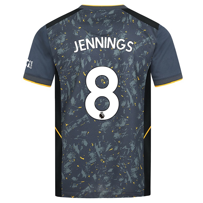 Niño Fútbol Camiseta Shannie Jennings #8 Gris 2ª Equipación 2021/22 Camisa Chile