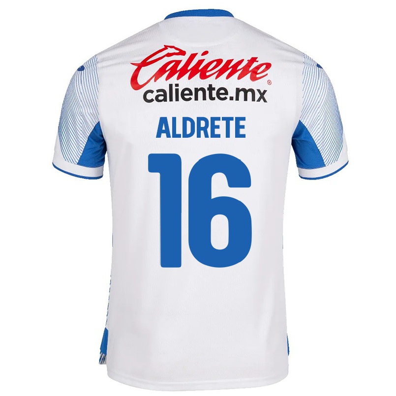 Niño Fútbol Camiseta Adrian Aldrete #16 Blanco 2ª Equipación 2021/22 Camisa Chile