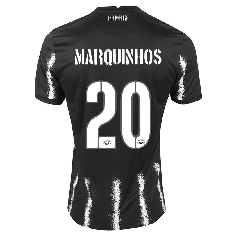 Niño Fútbol Camiseta Marquinhos #20 Negro 2ª Equipación 2021/22 Camisa Chile