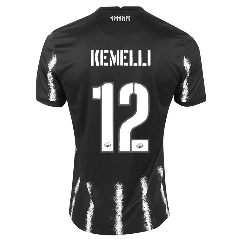 Niño Fútbol Camiseta Kemelli #12 Negro 2ª Equipación 2021/22 Camisa Chile