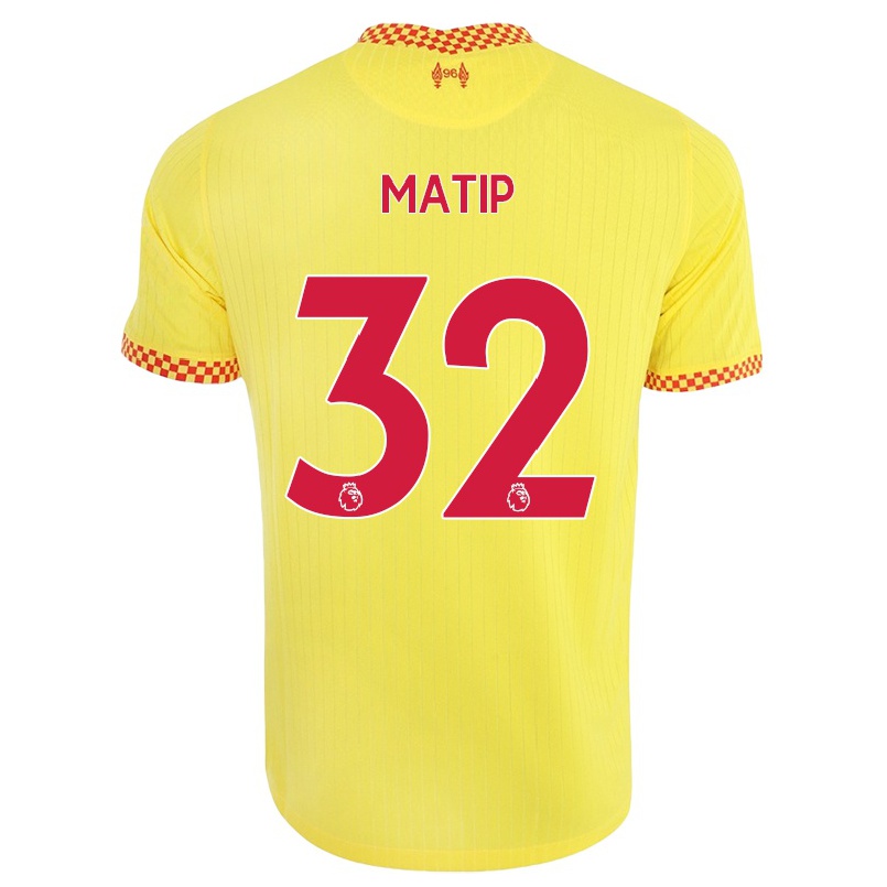 Niño Fútbol Camiseta Joel Matip #32 Amarillo 3ª Equipación 2021/22 La Camisa Chile
