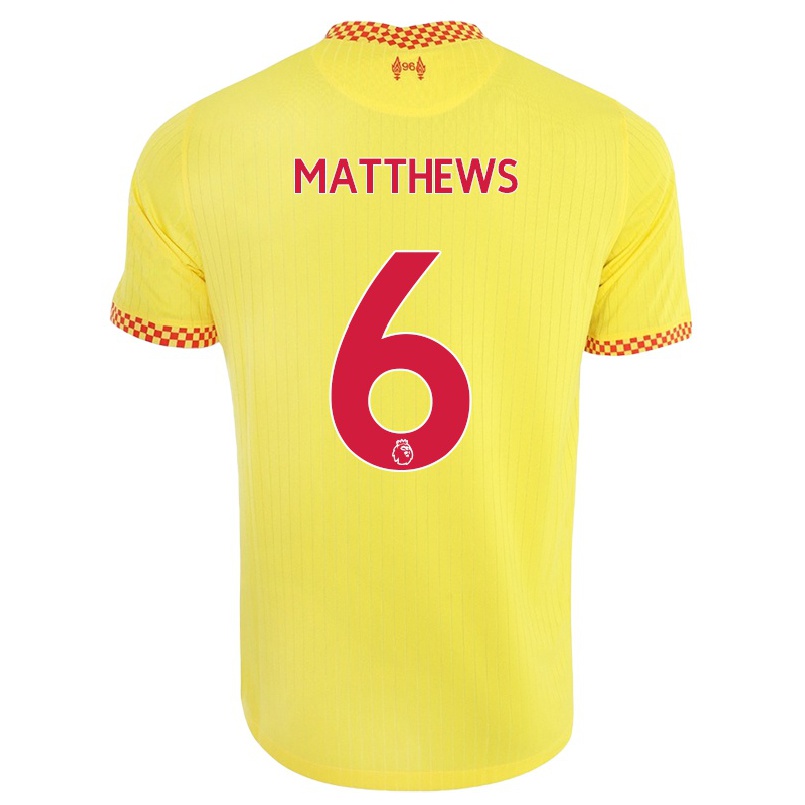 Niño Fútbol Camiseta Jasmine Matthews #6 Amarillo 3ª Equipación 2021/22 La Camisa Chile