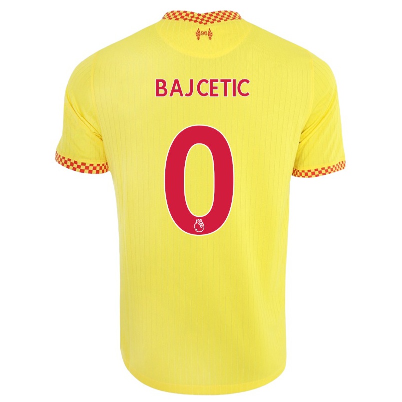 Niño Fútbol Camiseta Stefan Bajcetic #0 Amarillo 3ª Equipación 2021/22 La Camisa Chile