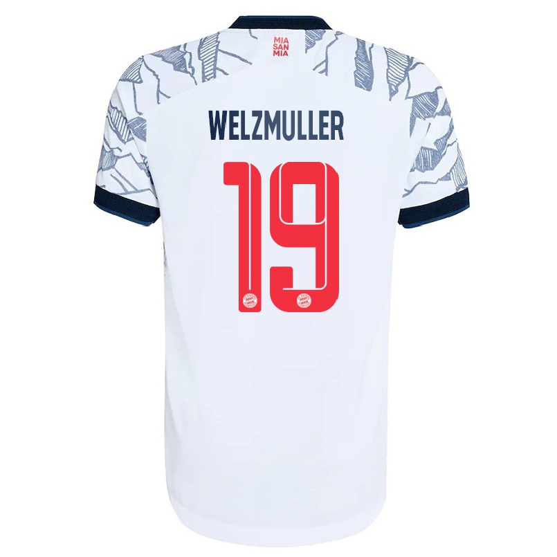 Niño Fútbol Camiseta Maximilian Welzmuller #19 Gris Blanco 3ª Equipación 2021/22 La Camisa Chile