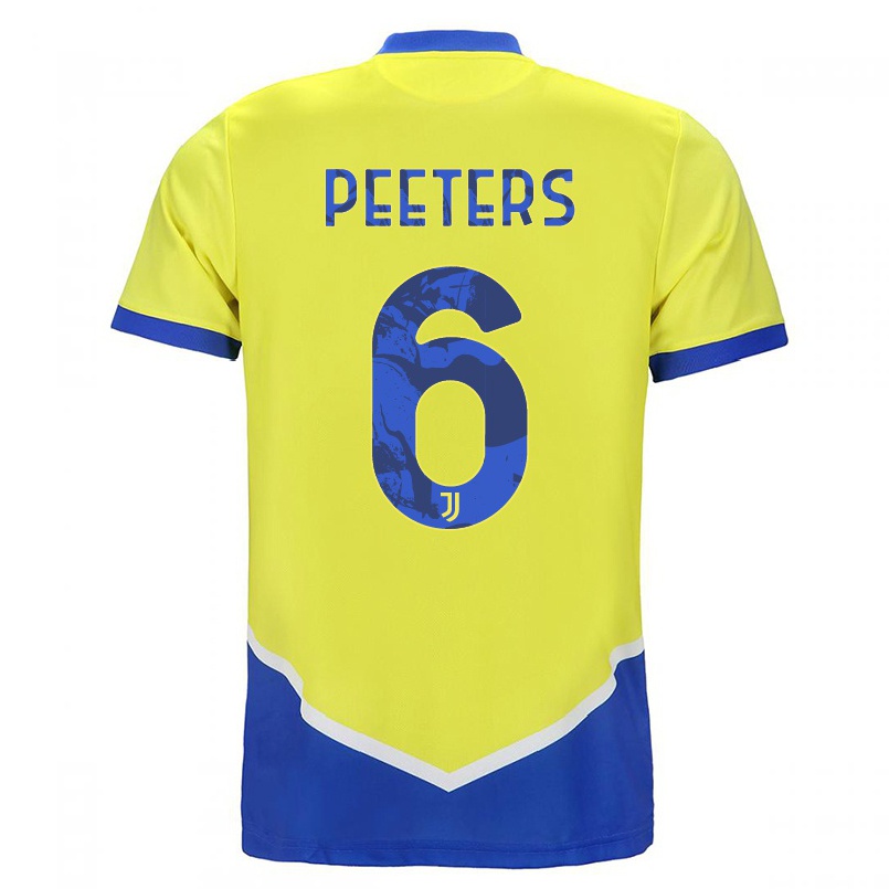 Niño Fútbol Camiseta Daouda Peeters #6 Azul Amarillo 3ª Equipación 2021/22 La Camisa Chile