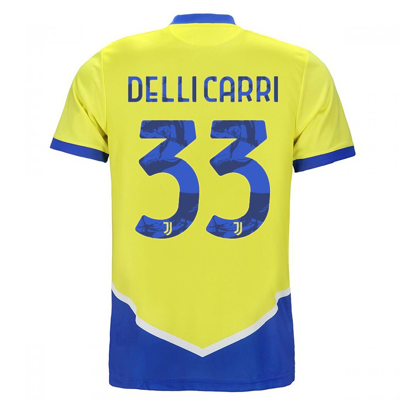 Niño Fútbol Camiseta Filippo Delli Carri #33 Azul Amarillo 3ª Equipación 2021/22 La Camisa Chile