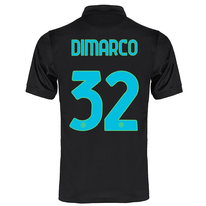 Niño Fútbol Camiseta Federico Dimarco #32 Negro 3ª Equipación 2021/22 La Camisa Chile