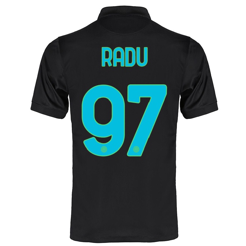 Niño Fútbol Camiseta Ionut Radu #97 Negro 3ª Equipación 2021/22 La Camisa Chile