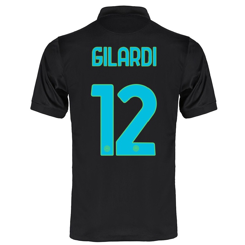 Niño Fútbol Camiseta Astrid Gilardi #12 Negro 3ª Equipación 2021/22 La Camisa Chile