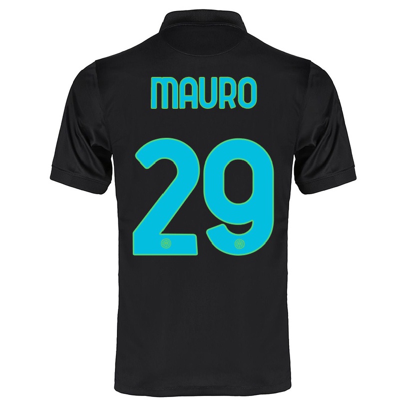 Niño Fútbol Camiseta Ilaria Mauro #29 Negro 3ª Equipación 2021/22 La Camisa Chile