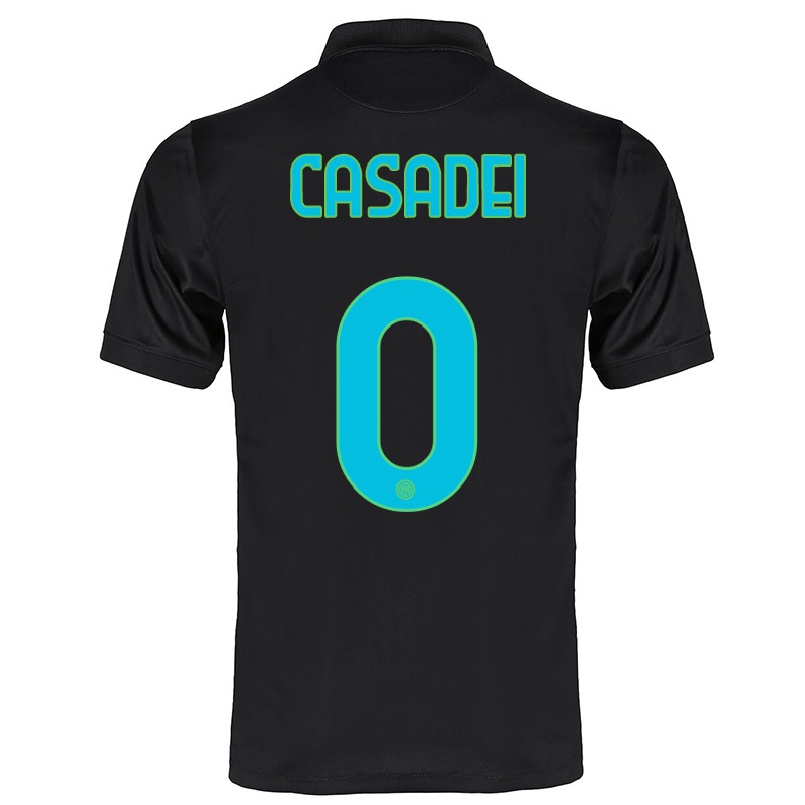 Niño Fútbol Camiseta Cesare Casadei #0 Negro 3ª Equipación 2021/22 La Camisa Chile