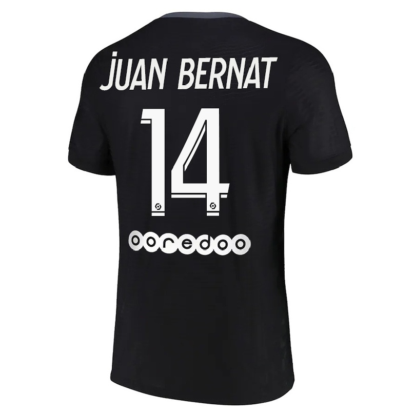 Niño Fútbol Camiseta Juan Bernat #14 Negro 3ª Equipación 2021/22 La Camisa Chile