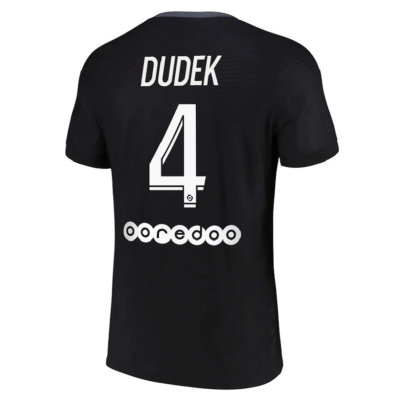 Niño Fútbol Camiseta Paulina Dudek #4 Negro 3ª Equipación 2021/22 La Camisa Chile