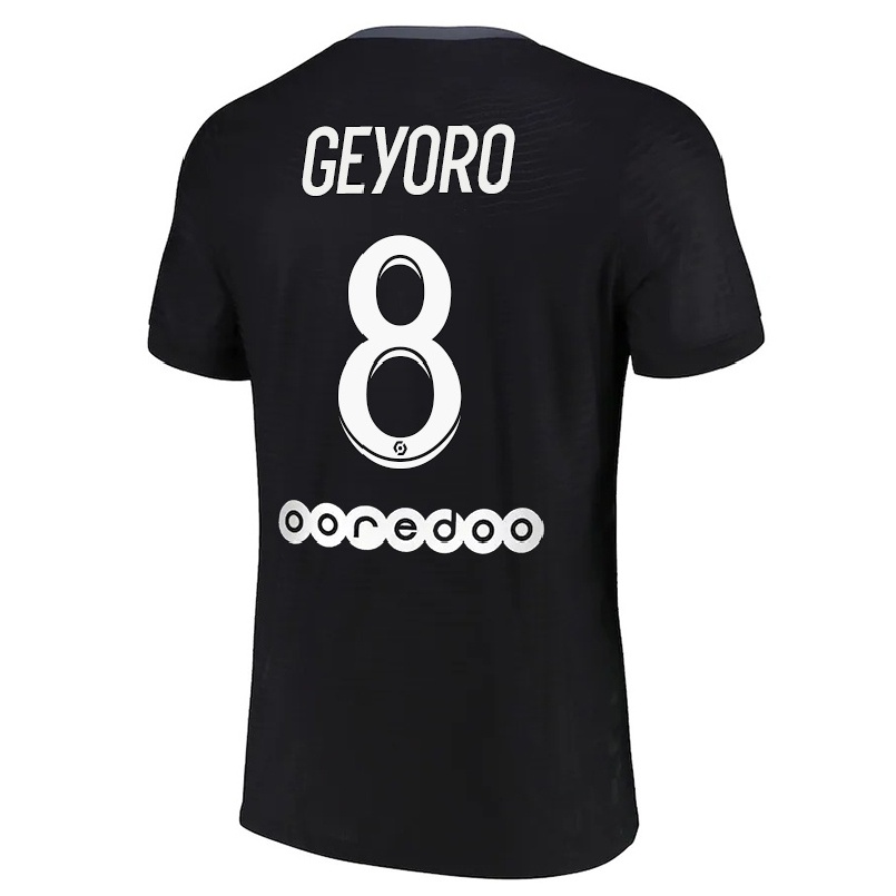 Niño Fútbol Camiseta Grace Geyoro #8 Negro 3ª Equipación 2021/22 La Camisa Chile