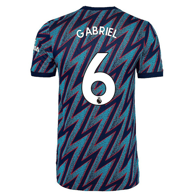 Niño Fútbol Camiseta Gabriel Dos Santos Magalhaes #6 Azul Negro 3ª Equipación 2021/22 La Camisa Chile