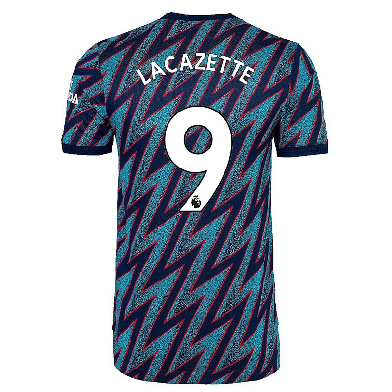 Niño Fútbol Camiseta Alexandre Lacazette #9 Azul Negro 3ª Equipación 2021/22 La Camisa Chile
