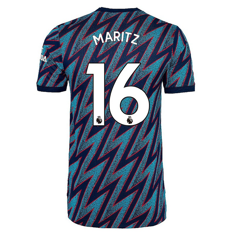 Niño Fútbol Camiseta Noelle Maritz #16 Azul Negro 3ª Equipación 2021/22 La Camisa Chile