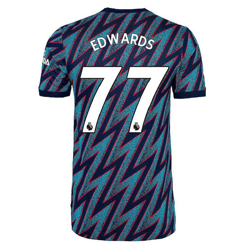 Niño Fútbol Camiseta Khayon Edwards #77 Azul Negro 3ª Equipación 2021/22 La Camisa Chile
