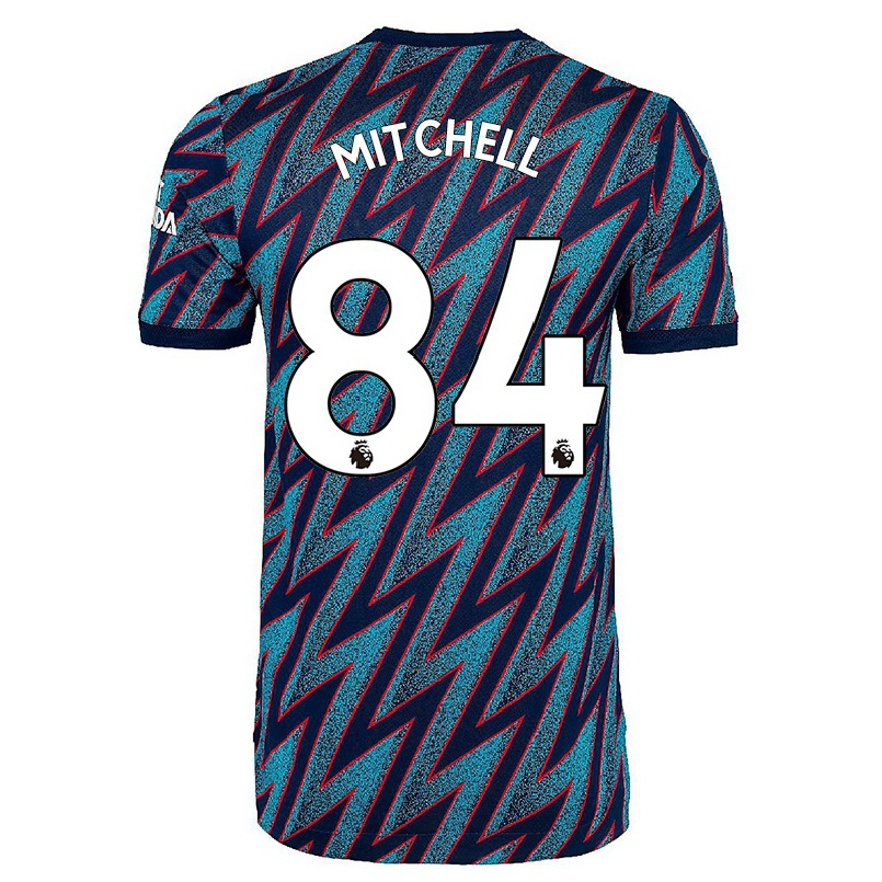Niño Fútbol Camiseta Remy Mitchell #84 Azul Negro 3ª Equipación 2021/22 La Camisa Chile