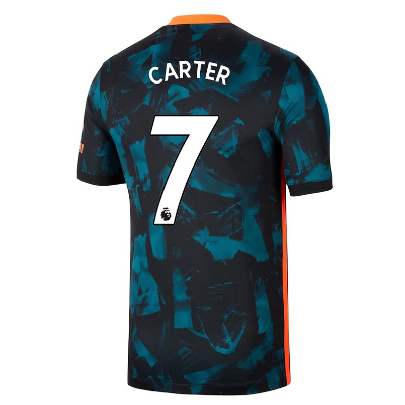 Niño Fútbol Camiseta Jess Carter #7 Azul Oscuro 3ª Equipación 2021/22 La Camisa Chile
