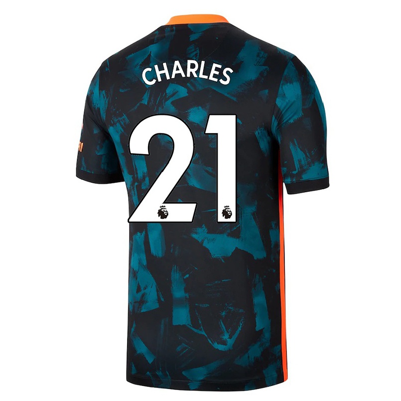 Niño Fútbol Camiseta Niamh Charles #21 Azul Oscuro 3ª Equipación 2021/22 La Camisa Chile