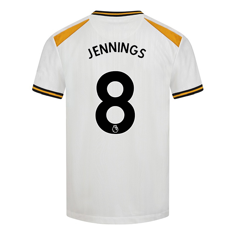 Niño Fútbol Camiseta Shannie Jennings #8 Blanco Amarillo 3ª Equipación 2021/22 La Camisa Chile