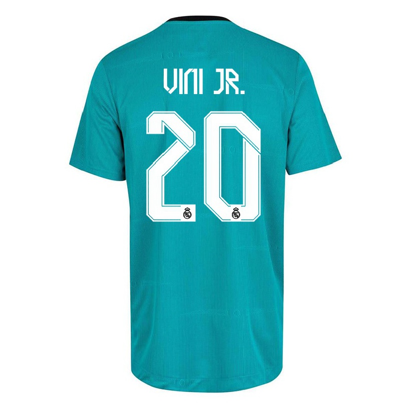 Niño Fútbol Camiseta Vinicius Junior #20 Verde Claro 3ª Equipación 2021/22 La Camisa Chile