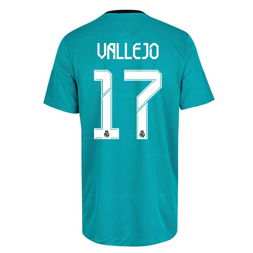 Niño Fútbol Camiseta Hugo Vallejo #17 Verde Claro 3ª Equipación 2021/22 La Camisa Chile