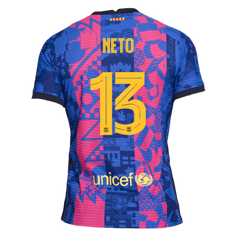 Niño Fútbol Camiseta Neto #13 Rosa Azul 3ª Equipación 2021/22 La Camisa Chile