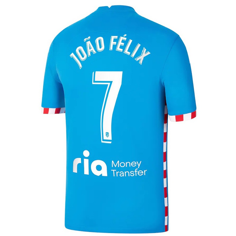 Niño Fútbol Camiseta Joao Felix #7 Azul 3ª Equipación 2021/22 La Camisa Chile
