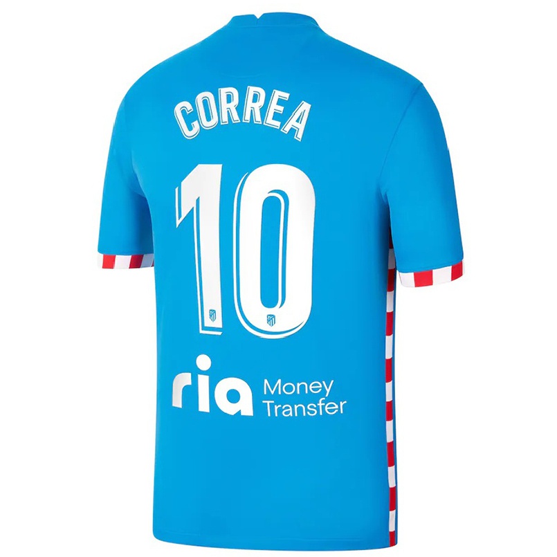 Niño Fútbol Camiseta Angel Correa #10 Azul 3ª Equipación 2021/22 La Camisa Chile