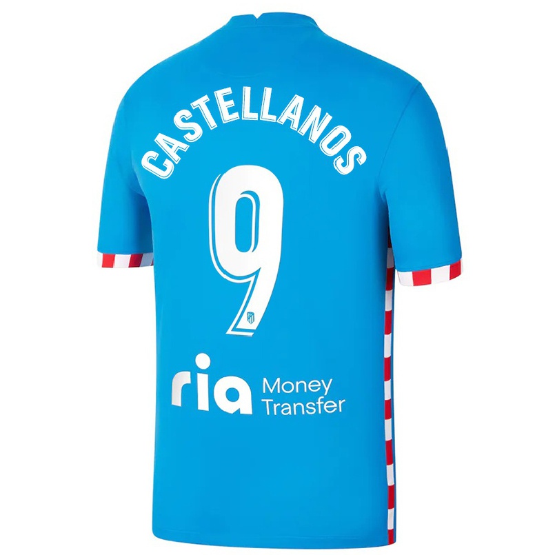 Niño Fútbol Camiseta Deyna Castellanos #9 Azul 3ª Equipación 2021/22 La Camisa Chile