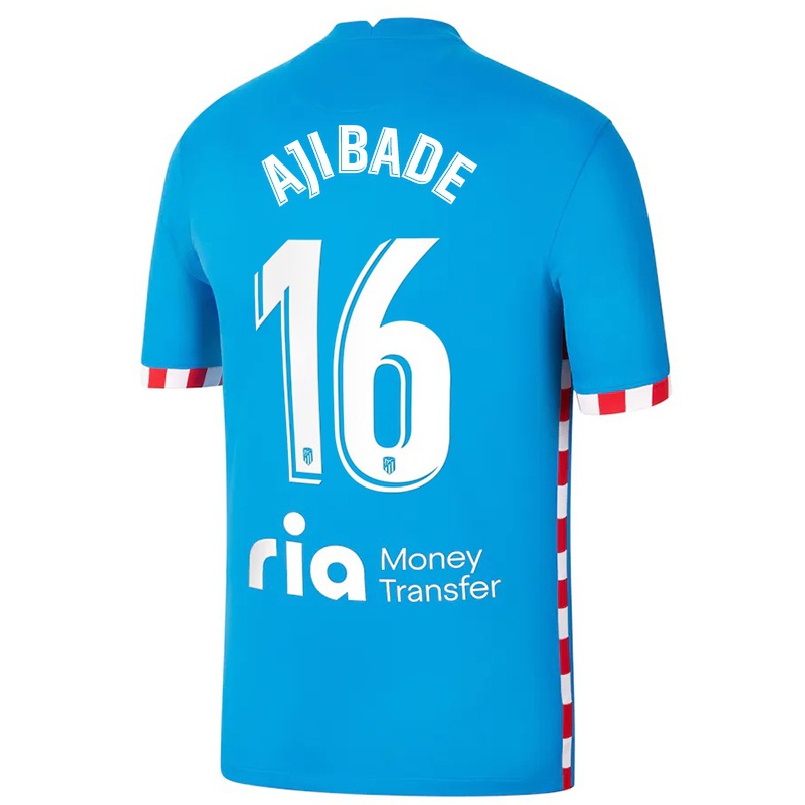 Niño Fútbol Camiseta Rasheedat Ajibade #16 Azul 3ª Equipación 2021/22 La Camisa Chile