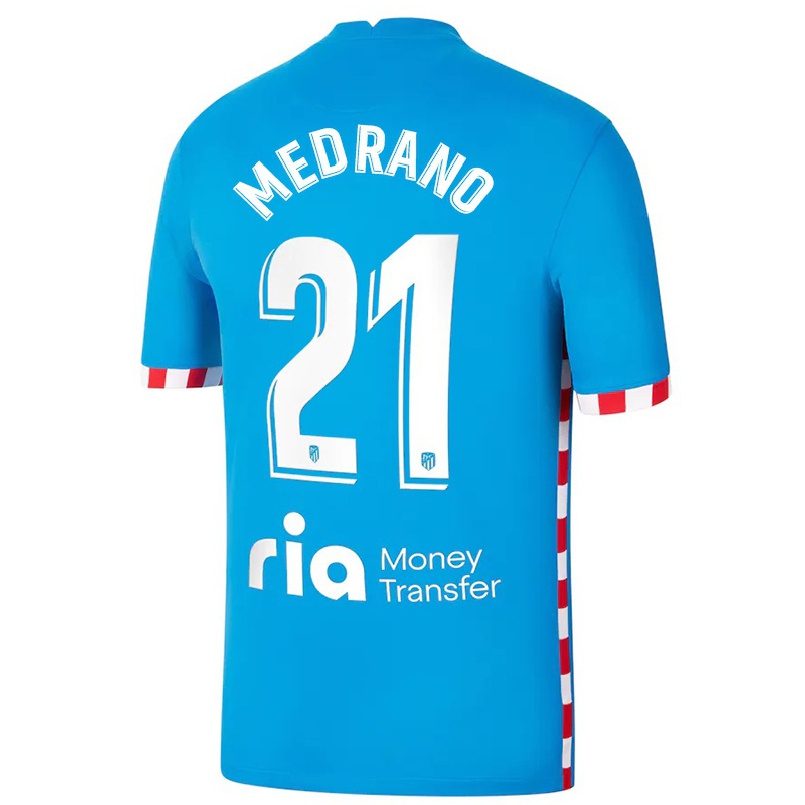 Niño Fútbol Camiseta Fernando Medrano #21 Azul 3ª Equipación 2021/22 La Camisa Chile