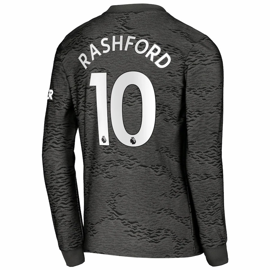 Niño Fútbol Camiseta Marcus Rashford #10 2ª Equipación Negra 2020/21 La Camisa Chile