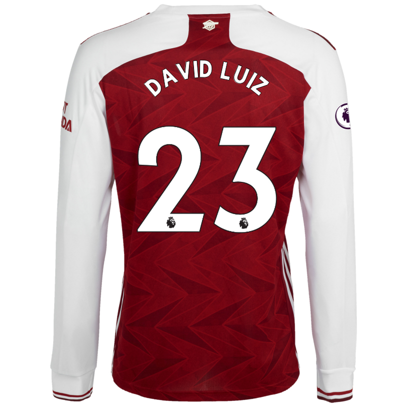 Niño Fútbol Camiseta David Luiz #23 1ª Equipación Blanco Roja 2020/21 La Camisa Chile