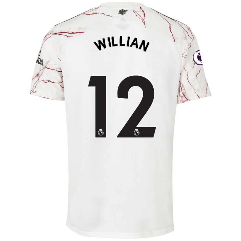 Niño Fútbol Camiseta Willian #12 2ª Equipación Blanco 2020/21 La Camisa Chile