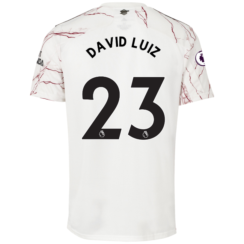 Niño Fútbol Camiseta David Luiz #23 2ª Equipación Blanco 2020/21 La Camisa Chile