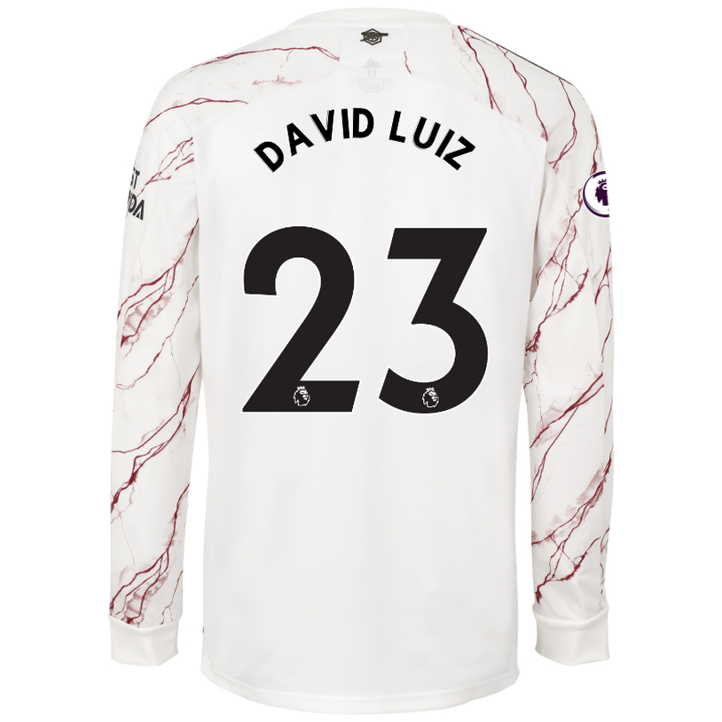 Niño Fútbol Camiseta David Luiz #23 2ª Equipación Blanco 2020/21 La Camisa Chile