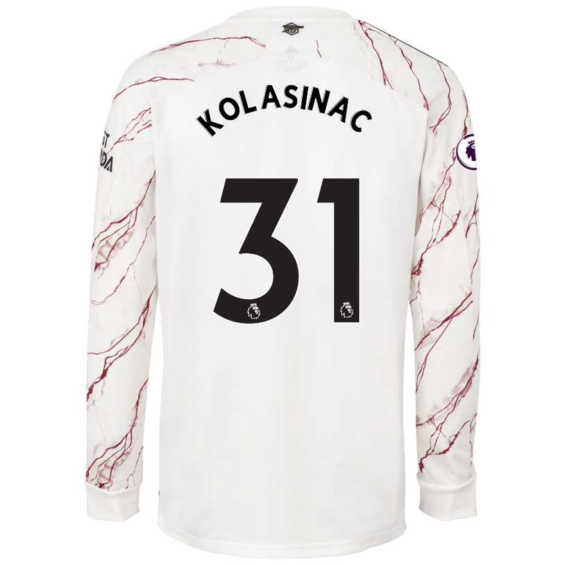Niño Fútbol Camiseta Sead Kolasinac #31 2ª Equipación Blanco 2020/21 La Camisa Chile
