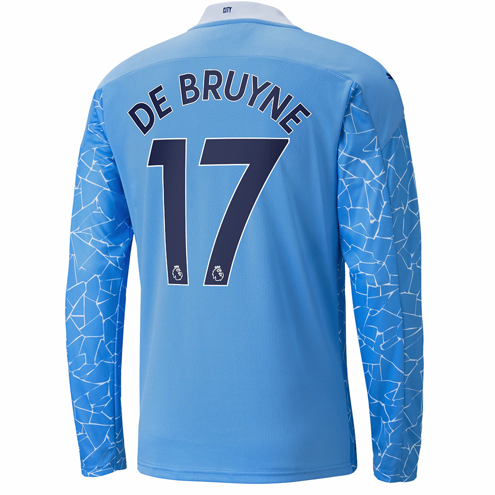 Niño Fútbol Camiseta Kevin De Bruyne #17 1ª Equipación Azul 2020/21 La Camisa Chile