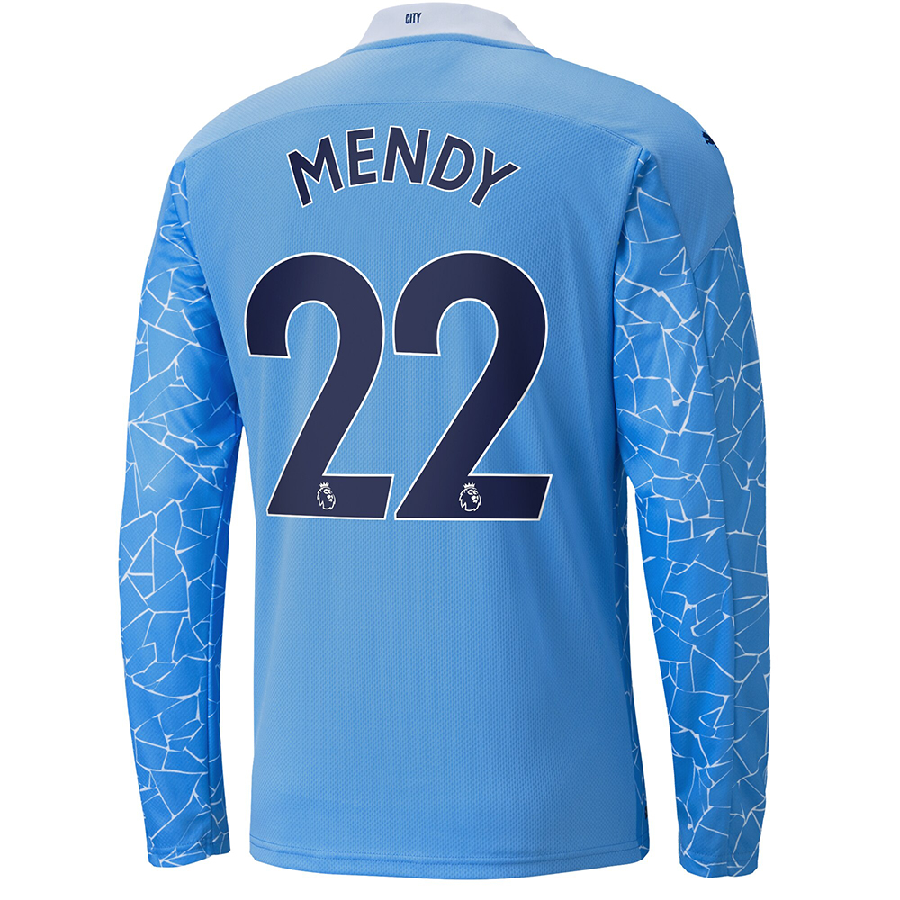 Niño Fútbol Camiseta Benjamin Mendy #22 1ª Equipación Azul 2020/21 La Camisa Chile