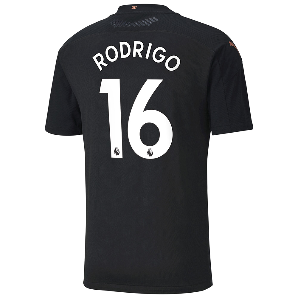 Niño Fútbol Camiseta Rodri #16 2ª Equipación Negra 2020/21 La Camisa Chile