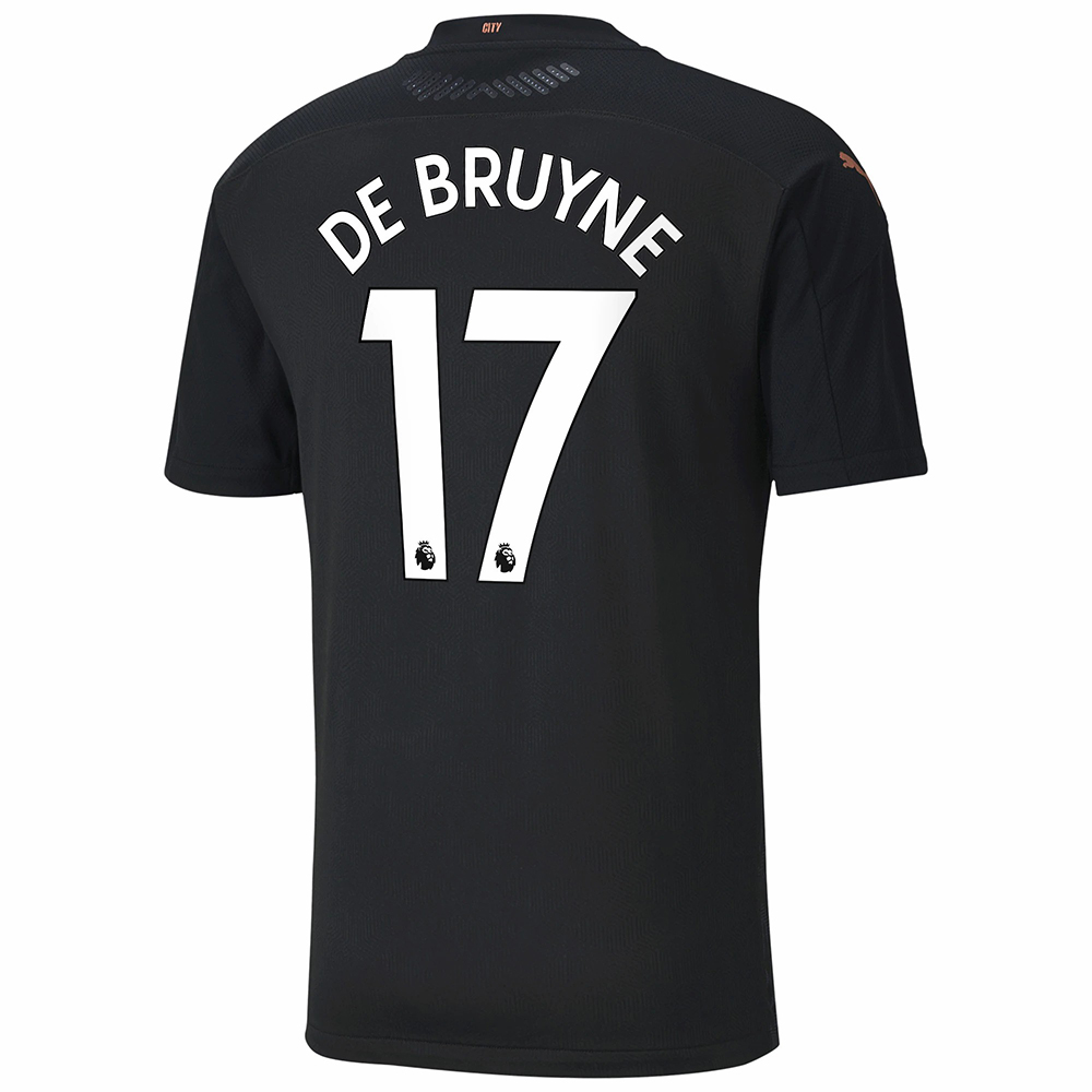 Niño Fútbol Camiseta Kevin De Bruyne #17 2ª Equipación Negra 2020/21 La Camisa Chile