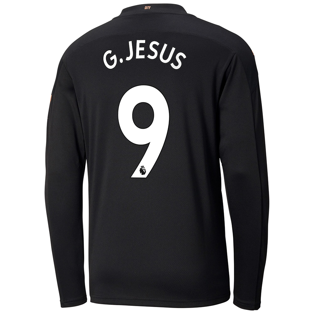 Niño Fútbol Camiseta Gabriel Jesus #9 2ª Equipación Negra 2020/21 La Camisa Chile