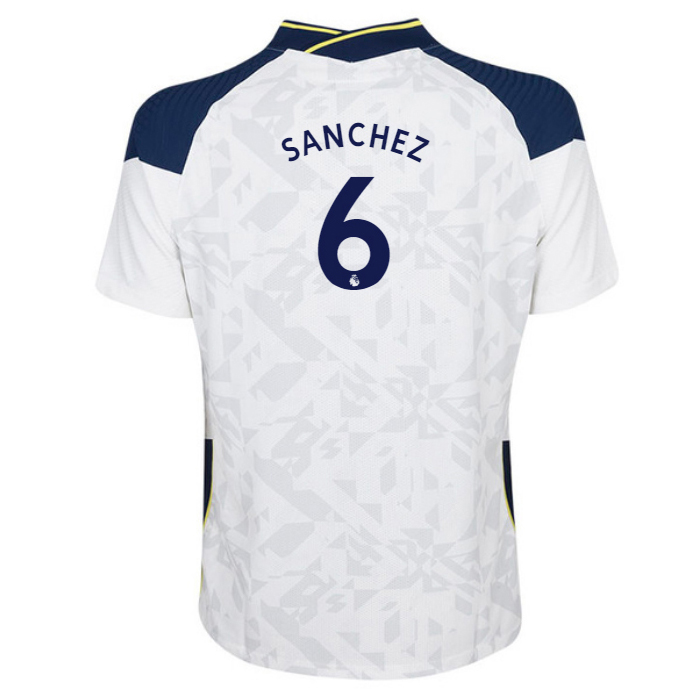 Niño Fútbol Camiseta Davinson Sanchez #6 1ª Equipación Blanco 2020/21 La Camisa Chile