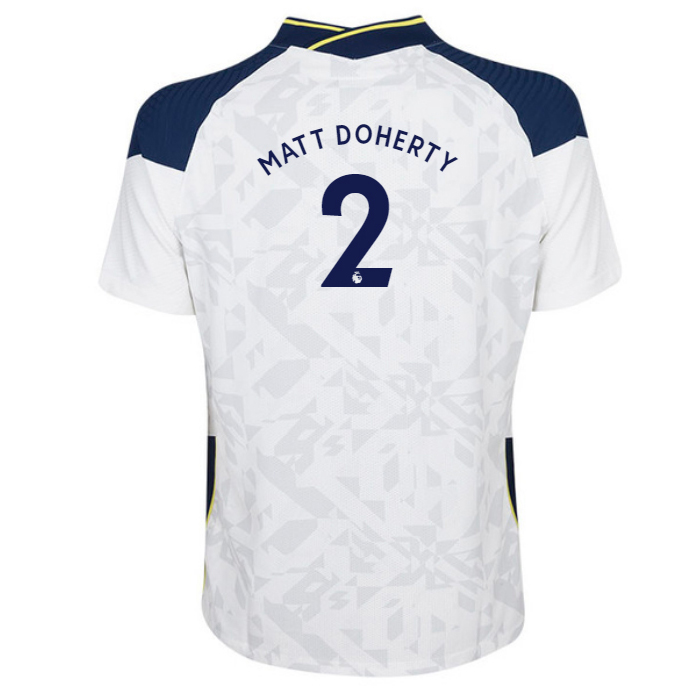 Niño Fútbol Camiseta Matt Doherty #2 1ª Equipación Blanco 2020/21 La Camisa Chile