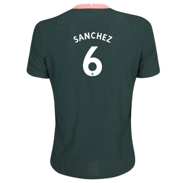 Niño Fútbol Camiseta Davinson Sanchez #6 2ª Equipación Verde Oscuro 2020/21 La Camisa Chile