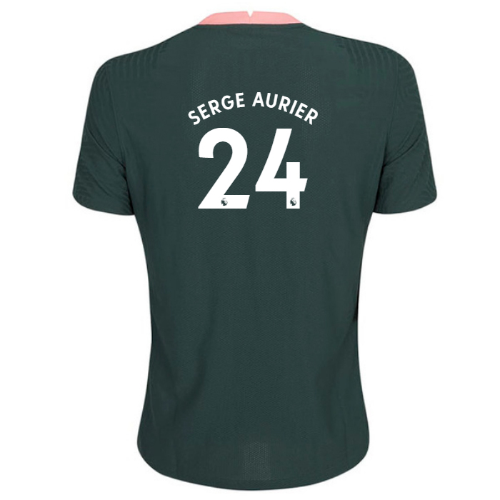 Niño Fútbol Camiseta Serge Aurier #24 2ª Equipación Verde Oscuro 2020/21 La Camisa Chile